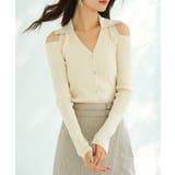 オープンショルダーVネックニットプルオーバー | SAISON DE PAPILLON | 詳細画像14