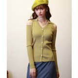 マスタード | オープンショルダーVネックニットプルオーバー | SAISON DE PAPILLON