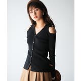 オープンショルダーVネックニットプルオーバー | SAISON DE PAPILLON | 詳細画像3