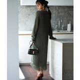 裾フリンジメッシュロング丈ニットワンピース | SAISON DE PAPILLON  | 詳細画像4 