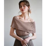 ブラウン | ケープ風2way半袖サマーニット | SAISON DE PAPILLON