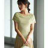 ライム | ケープ風2way半袖サマーニット | SAISON DE PAPILLON