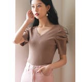 ギャザーパフスリーブVネックニットプルオーバー | SAISON DE PAPILLON  | 詳細画像11 