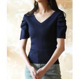 ギャザーパフスリーブVネックニットプルオーバー | SAISON DE PAPILLON  | 詳細画像19 