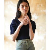 ギャザーパフスリーブVネックニットプルオーバー | SAISON DE PAPILLON  | 詳細画像22 