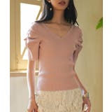 ギャザーパフスリーブVネックニットプルオーバー | SAISON DE PAPILLON  | 詳細画像28 