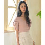 ギャザーパフスリーブVネックニットプルオーバー | SAISON DE PAPILLON  | 詳細画像30 