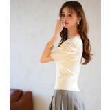 ギャザーパフスリーブVネックニットプルオーバー | SAISON DE PAPILLON  | 詳細画像44 