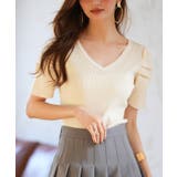 ギャザーパフスリーブVネックニットプルオーバー | SAISON DE PAPILLON  | 詳細画像55 