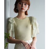 シフォンスリーブ×ニットのドッキングプルオーバー | SAISON DE PAPILLON | 詳細画像41