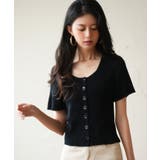 リブ切り替えショート丈半袖ニット | SAISON DE PAPILLON  | 詳細画像19 