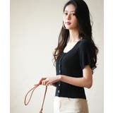 リブ切り替えショート丈半袖ニット | SAISON DE PAPILLON  | 詳細画像21 