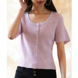 リブ切り替えショート丈半袖ニット | SAISON DE PAPILLON  | 詳細画像34 