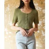 リブ切り替えショート丈半袖ニット | SAISON DE PAPILLON  | 詳細画像5 