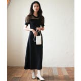チュール×ニットのドッキングニットワンピース | SAISON DE PAPILLON  | 詳細画像17 