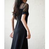 チュール×ニットのドッキングニットワンピース | SAISON DE PAPILLON  | 詳細画像22 