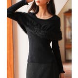 ファー付きケープライクニットプルオーバー | SAISON DE PAPILLON  | 詳細画像2 