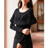 ファー付きケープライクニットプルオーバー | SAISON DE PAPILLON  | 詳細画像6 