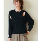 ブラック | ショルダースリットニットプルオーバー | SAISON DE PAPILLON 