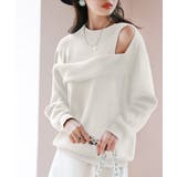 ホワイト | ショルダースリットニットプルオーバー | SAISON DE PAPILLON 