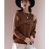 ブラウン | ショルダースリットニットプルオーバー | SAISON DE PAPILLON 