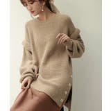 ベージュ | 2wayチュニック丈ニットプルオーバー | SAISON DE PAPILLON 