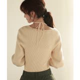 フロントリボンボリュームスリーブニットプルオーバー | SAISON DE PAPILLON | 詳細画像6