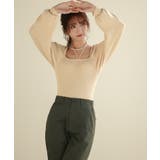 フロントリボンボリュームスリーブニットプルオーバー | SAISON DE PAPILLON | 詳細画像7