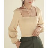 フロントリボンボリュームスリーブニットプルオーバー | SAISON DE PAPILLON | 詳細画像8