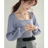 フロントリボンボリュームスリーブニットプルオーバー | SAISON DE PAPILLON | 詳細画像20