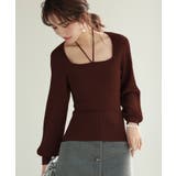 フロントリボンボリュームスリーブニットプルオーバー | SAISON DE PAPILLON | 詳細画像32