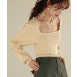 フロントリボンボリュームスリーブニットプルオーバー | SAISON DE PAPILLON | 詳細画像4