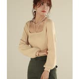 フロントリボンボリュームスリーブニットプルオーバー | SAISON DE PAPILLON | 詳細画像5