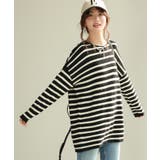 ボーダー柄オーバーサイズチュニックニット | SAISON DE PAPILLON  | 詳細画像11 
