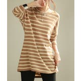 ボーダー柄オーバーサイズチュニックニット | SAISON DE PAPILLON  | 詳細画像16 