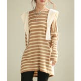 ボーダー柄オーバーサイズチュニックニット | SAISON DE PAPILLON  | 詳細画像23 