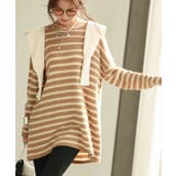 ボーダー柄オーバーサイズチュニックニット | SAISON DE PAPILLON  | 詳細画像25 