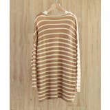 ボーダー柄オーバーサイズチュニックニット | SAISON DE PAPILLON  | 詳細画像30 