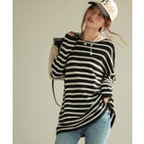 ボーダー柄オーバーサイズチュニックニット | SAISON DE PAPILLON  | 詳細画像9 