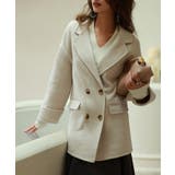 ベージュ | ウール混ダブルフェイスPコート | SAISON DE PAPILLON 