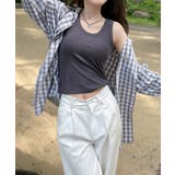 ブラ隠しタンクトップ リブニット キャミソール | SEU | 詳細画像35 