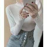 春まで着れる リブニットトップス フリルとパールがアクセント | SEU | 詳細画像12 