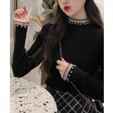 春まで着れる リブニットトップス フリルとパールがアクセント | SEU | 詳細画像19 