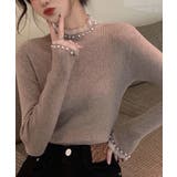 春まで着れる リブニットトップス フリルとパールがアクセント | SEU | 詳細画像21 