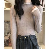 春まで着れる リブニットトップス フリルとパールがアクセント | SEU | 詳細画像24 