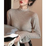 春まで着れる リブニットトップス フリルとパールがアクセント | SEU | 詳細画像26 
