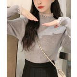 春まで着れる リブニットトップス フリルとパールがアクセント | SEU | 詳細画像27 