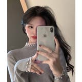 春まで着れる リブニットトップス フリルとパールがアクセント | SEU | 詳細画像31 