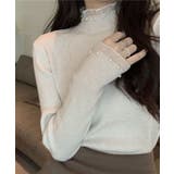 春まで着れる リブニットトップス フリルとパールがアクセント | SEU | 詳細画像32 