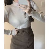春まで着れる リブニットトップス フリルとパールがアクセント | SEU | 詳細画像33 
